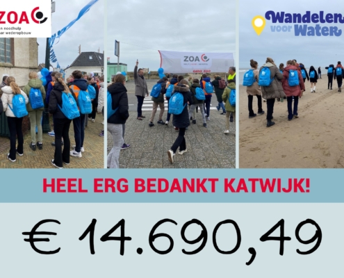 Opbrengst actie Wandelen voor Water in Katwijk, editie 2024
